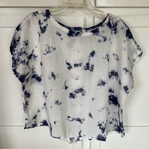 Rachel Zoe linen button back oversize top, sz L